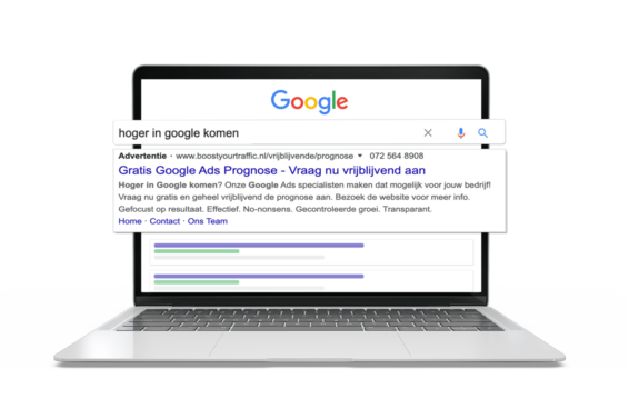 Laptop hoger in Google komen