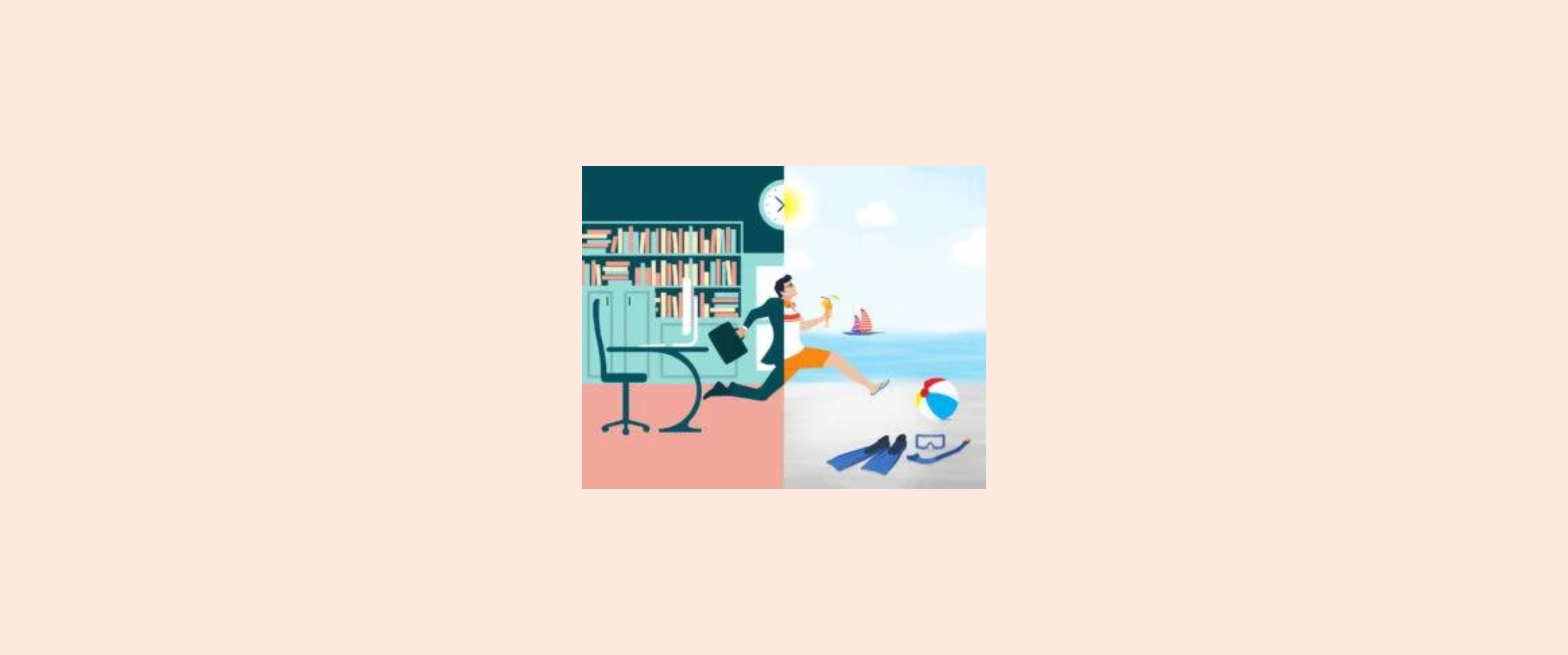 Van werk naar het strand - vakantietijd