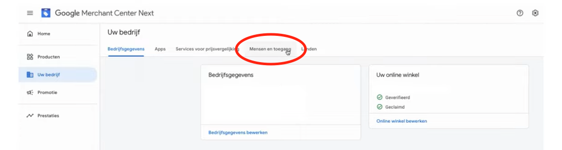 Google Merchant Center Next account koppelen